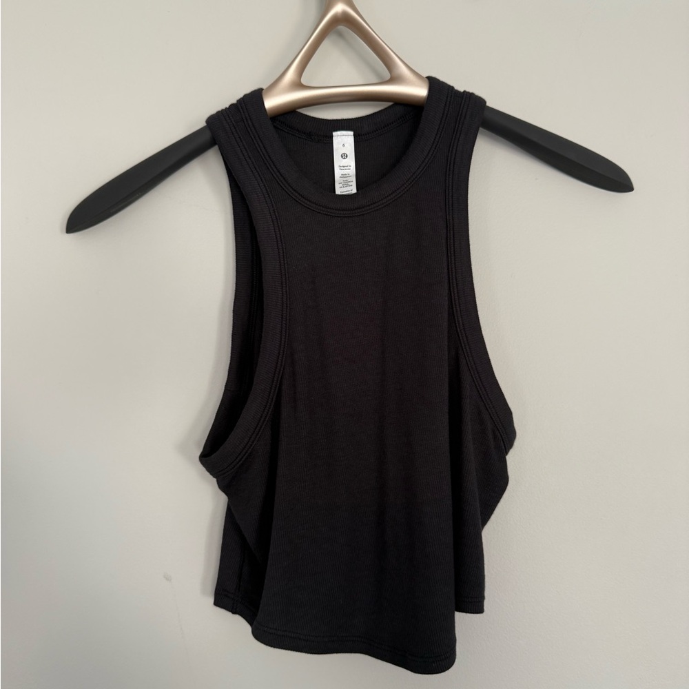 Lululemon Athletica Black Sleeveless Muscle Tee with Cut Out